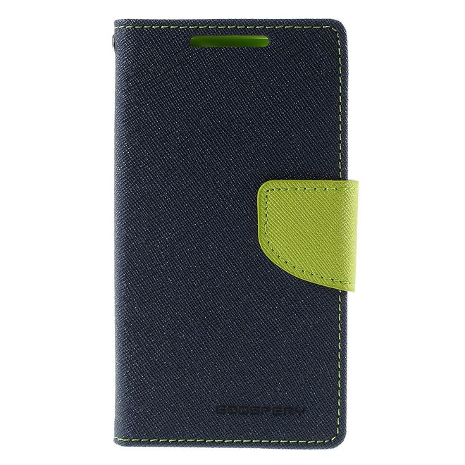 Goospery - Sony Xperia Z5 Compact Hülle - Handy Bookcover - Fancy Diary Series - navy/lime