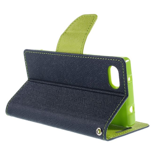 Goospery - Sony Xperia Z5 Compact Hülle - Handy Bookcover - Fancy Diary Series - navy/lime