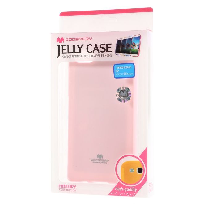 Goospery - Sony Xperia Z5 Compact Handy Hülle - TPU Soft Case - Pearl Jelly Series - rosa