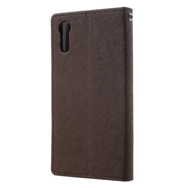Goospery - Sony Xperia XZ/XZs Hülle - Handy Bookcover - Fancy Diary Series - braun/schwarz