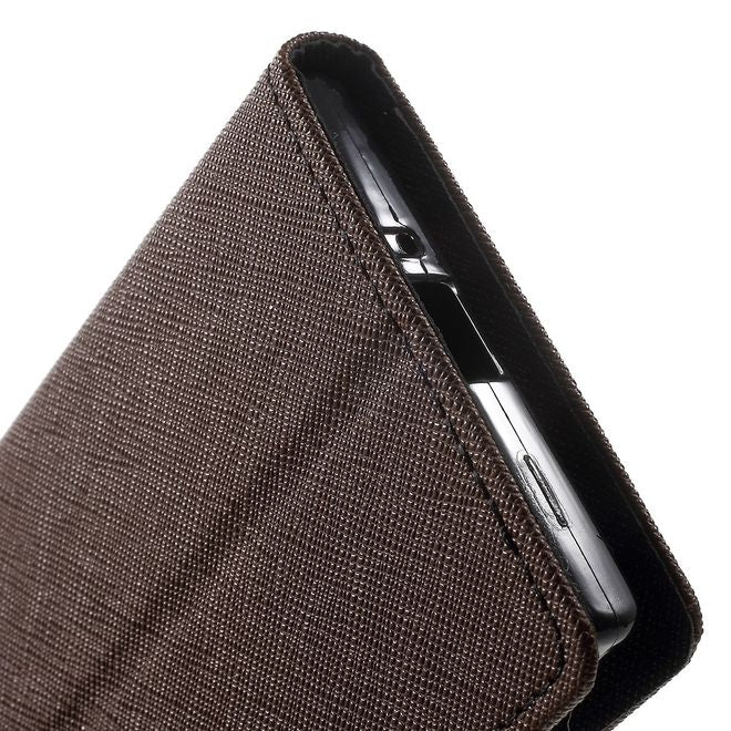 Goospery - Sony Xperia XZ/XZs Hülle - Handy Bookcover - Fancy Diary Series - braun/schwarz