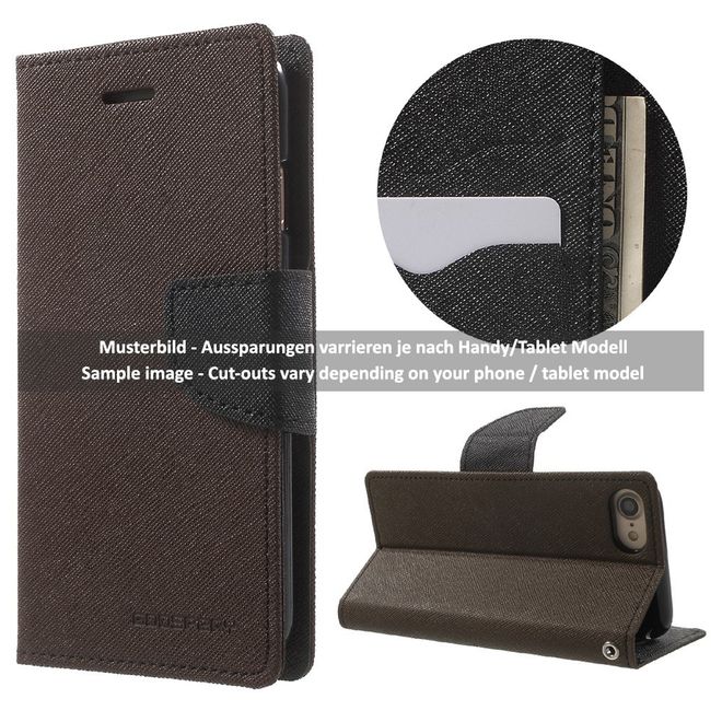 Goospery - Sony Xperia X Performance Hülle - Handy Bookcover - Fancy Diary Series - braun/schwarz