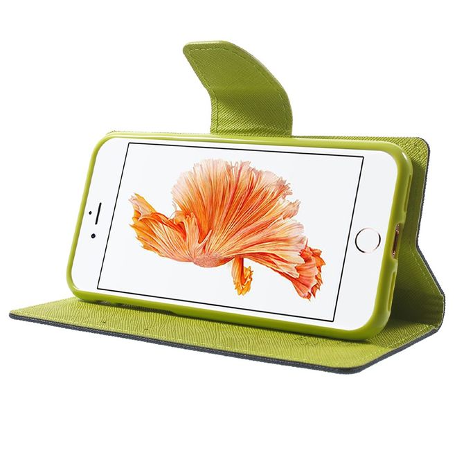 Goospery - Sony Xperia X Performance Hülle - Handy Bookcover - Fancy Diary Series - navy/lime