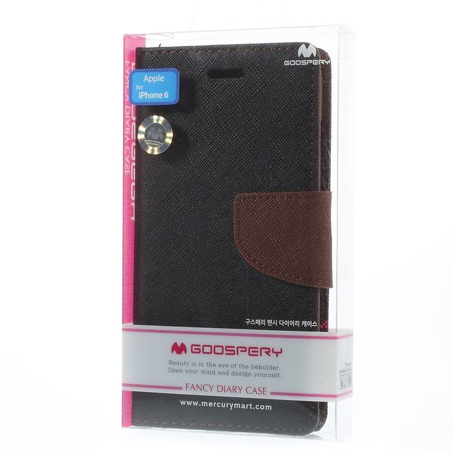 Goospery - Sony Xperia XA Hülle - Handy Bookcover - Fancy Diary Series - schwarz/braun