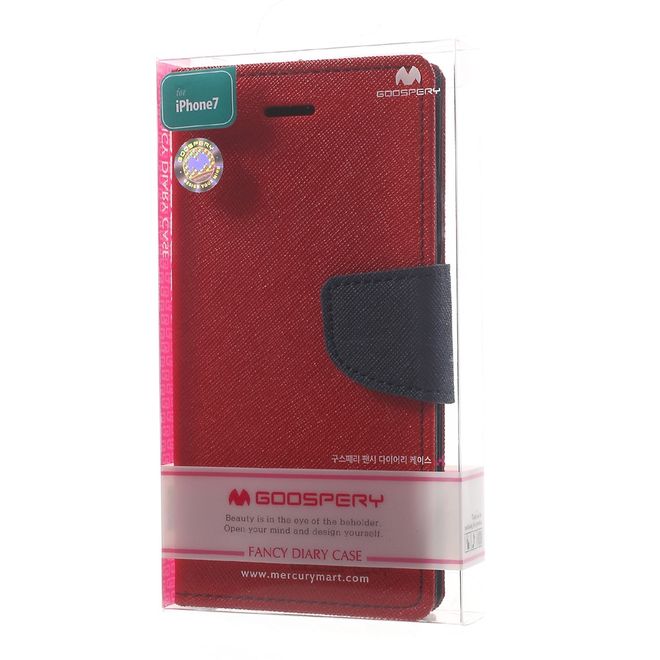 Goospery - Sony Xperia XA Hülle - Handy Bookcover - Fancy Diary Series - rot/navy