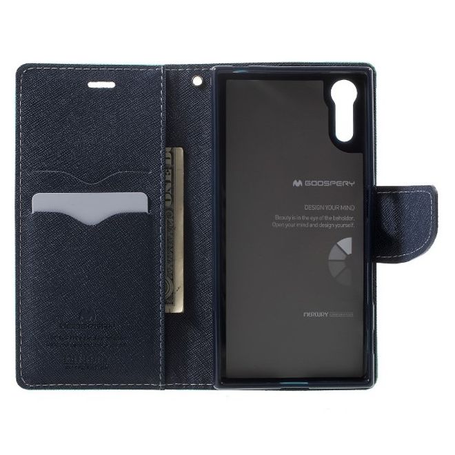 Goospery - Sony Xperia XZ/XZs Hülle - Handy Bookcover - Fancy Diary Series - mint/navy