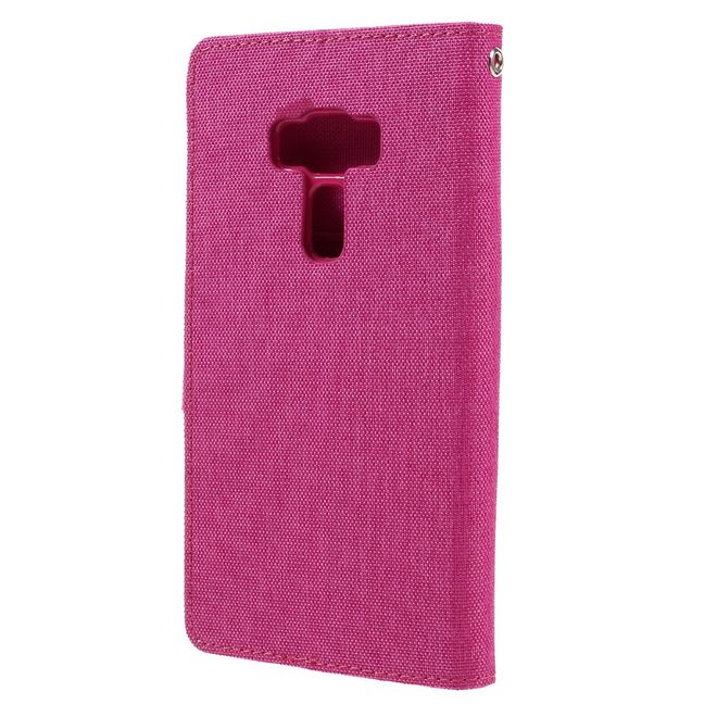 Goospery - Asus Zenfone 3 Hülle - Handy Bookcover - Canvas Diary Series - pink