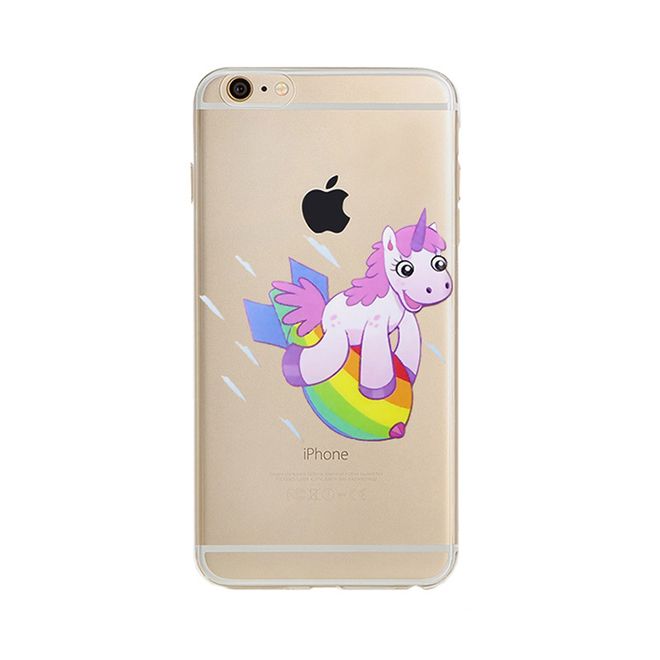 Samsung Galaxy S8 Plus Hülle - Case aus biegsamem Plastik - Einhorn auf Regenbogenrakete