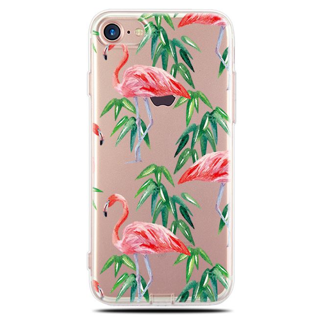 Samsung Galaxy S8 Plus Hülle - Biegsames Plastik Case - Tropical Flamingo