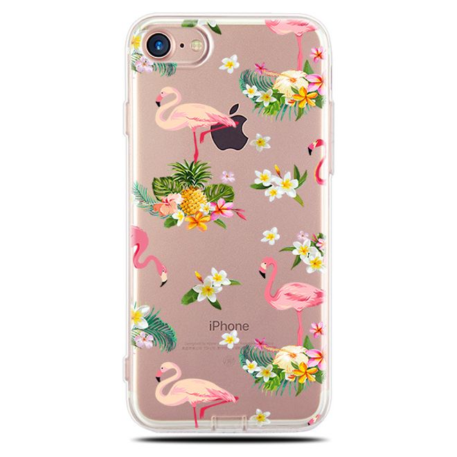 Samsung Galaxy S8 Plus Hülle - Biegsames Plastik Case - Tropical Plant Flamingo