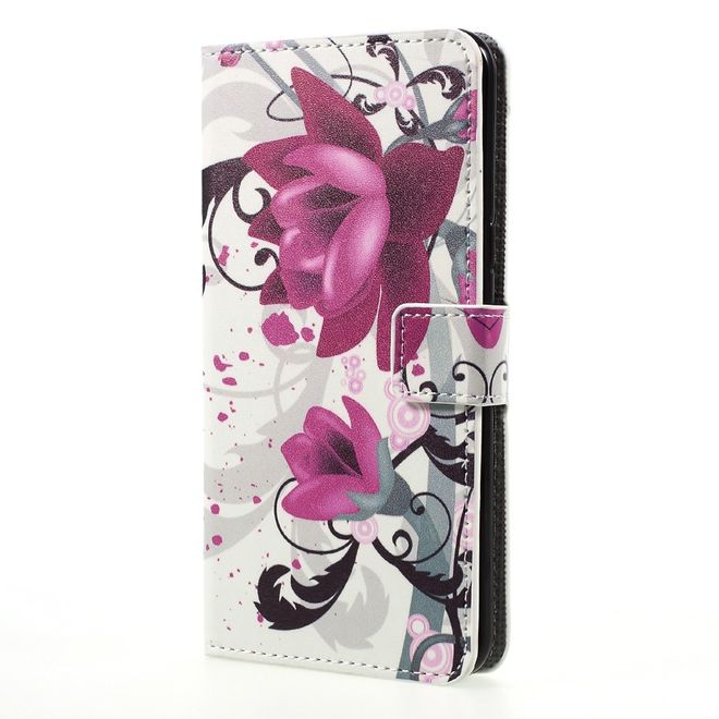 Samsung Galaxy S8 Plus Handy Hülle - Case aus Leder - Lotus Blumen