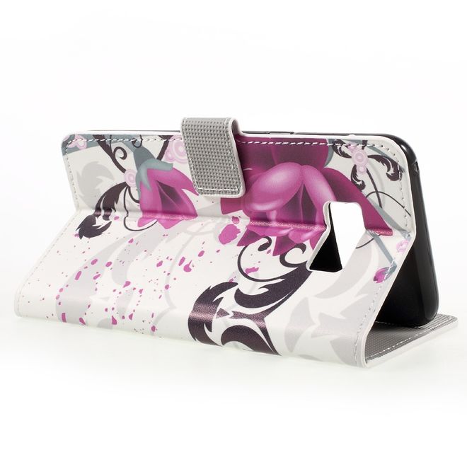 Samsung Galaxy S8 Plus Handy Hülle - Case aus Leder - Lotus Blumen