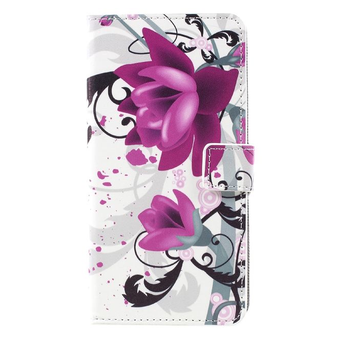 Samsung Galaxy S8 Plus Handy Hülle - Case aus Leder - Lotus Blumen