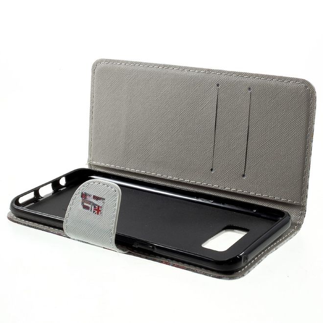 Samsung Galaxy S8 Plus Hülle - Handy Cover aus Leder - Big Ben und roter Bus in London