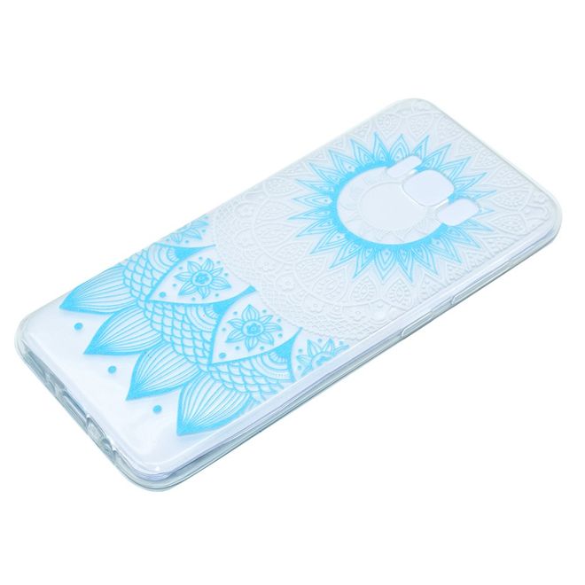 Samsung Galaxy S8 Plus Handy Case - Hülle aus flexiblem Plastik - blaues Mandala Muster