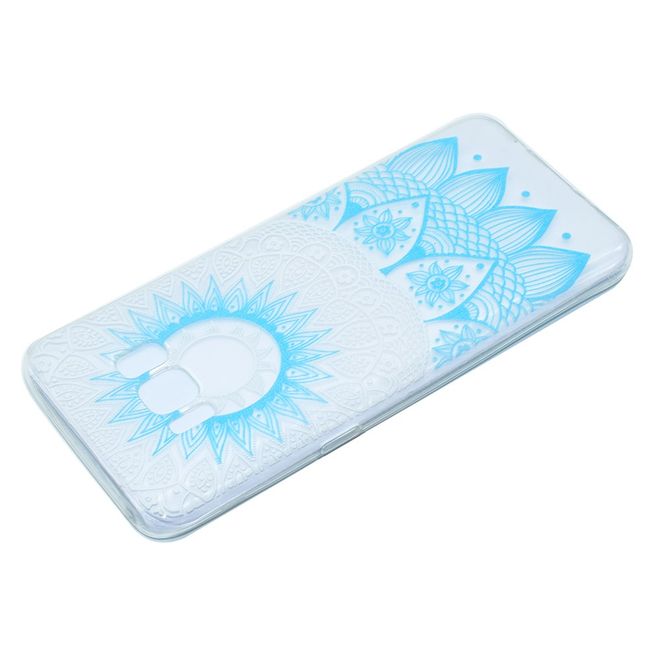 Samsung Galaxy S8 Plus Handy Case - Hülle aus flexiblem Plastik - blaues Mandala Muster
