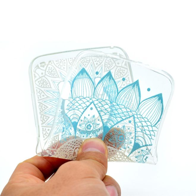 Samsung Galaxy S8 Plus Handy Case - Hülle aus flexiblem Plastik - blaues Mandala Muster