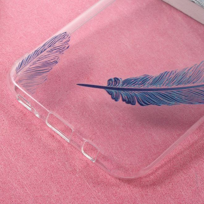 Samsung Galaxy S8 Plus Case - TPU Softcase - blaue Federn