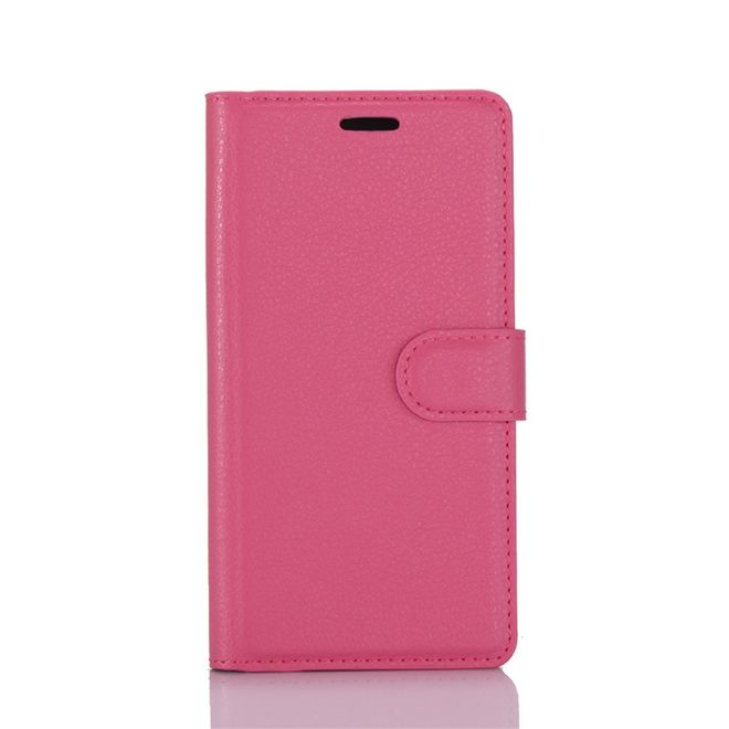 Sony Xperia XA1 Handy Case - Hülle aus Leder - mit Litchitextur und Standfunktion - rosa