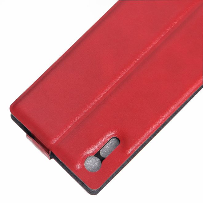 Sony Xperia XZ/XZs Handyhülle - Crazy Horse Leder Flip Case - vertikal - rot