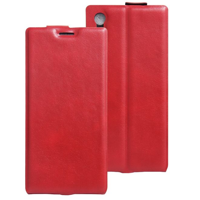 Sony Xperia XZ/XZs Handyhülle - Crazy Horse Leder Flip Case - vertikal - rot