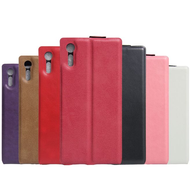 Sony Xperia XZ/XZs Handyhülle - Crazy Horse Leder Flip Case - vertikal - pink