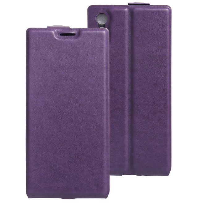 Sony Xperia XZ/XZs Handyhülle - Crazy Horse Leder Flip Case - vertikal - purpur