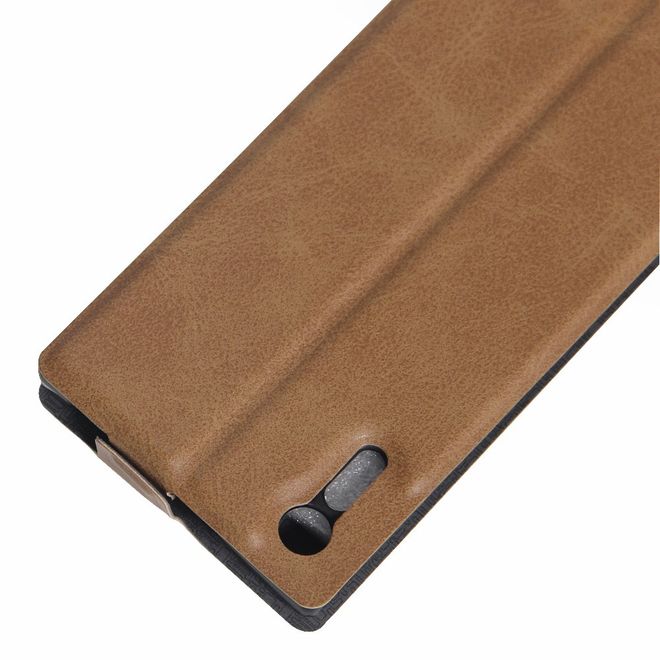 Sony Xperia XZ/XZs Handyhülle - Crazy Horse Leder Flip Case - vertikal -  braun