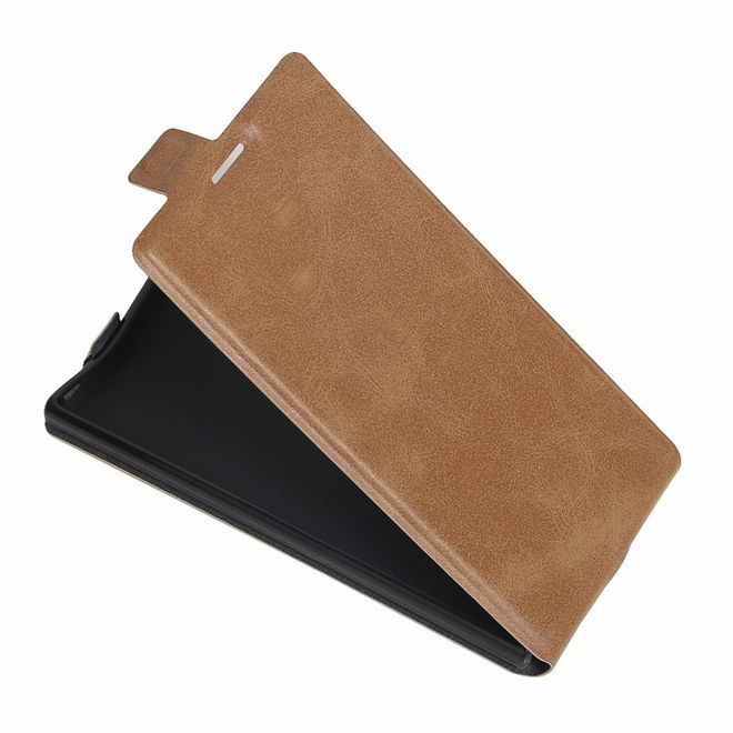 Sony Xperia XZ/XZs Handyhülle - Crazy Horse Leder Flip Case - vertikal -  braun