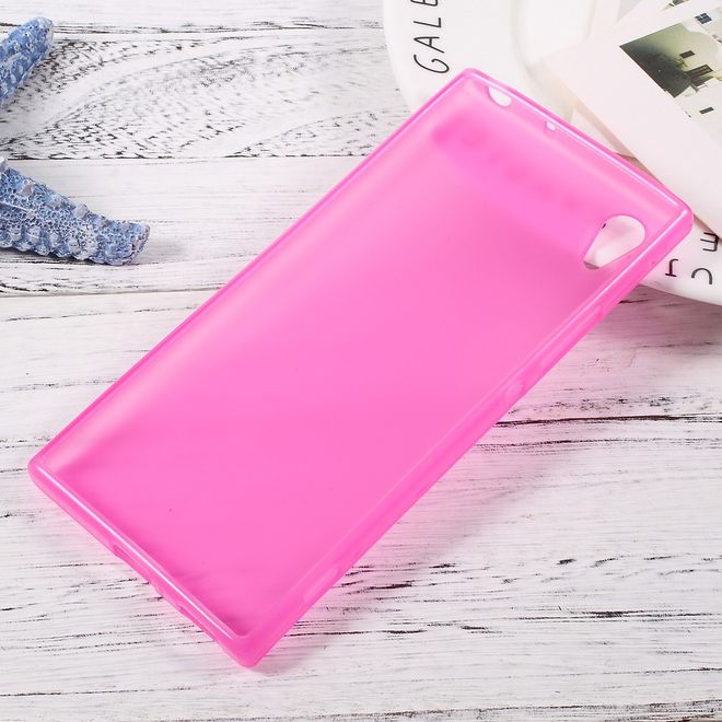 Sony Xperia XA1 Handycover - Hülle aus elastischem TPU Plastik - matt - rosa