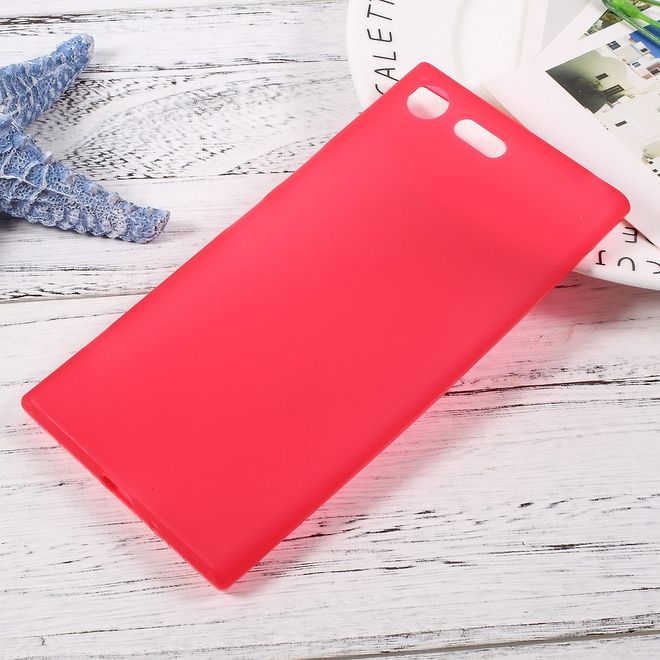 Sony Xperia XZ Premium Handycover - Hülle aus elastischem TPU Plastik - matt - rot