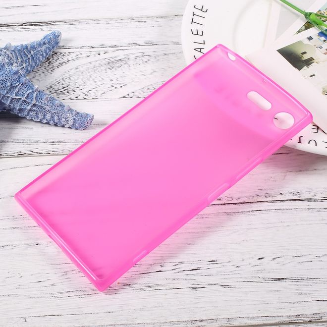 Sony Xperia XZ Premium Handycover - Hülle aus elastischem TPU Plastik - matt - rosa