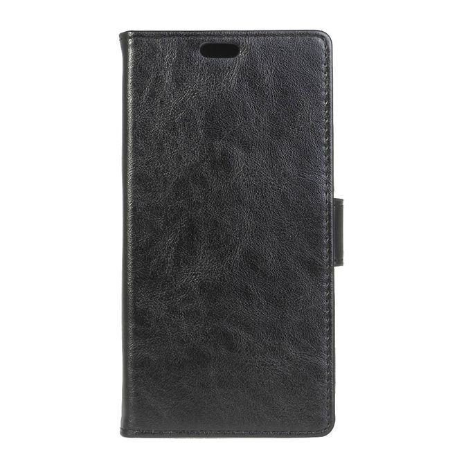 Sony Xperia XZ Premium Handyhülle - Crazy Horse Leder Case - mit Visitenkartenfach - schwarz