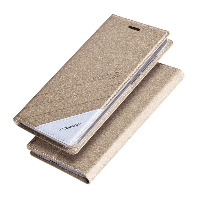 TSCASE - Huawei P8 Lite (2017) Handycase - Hülle aus Leder - Trajectory Series - gold