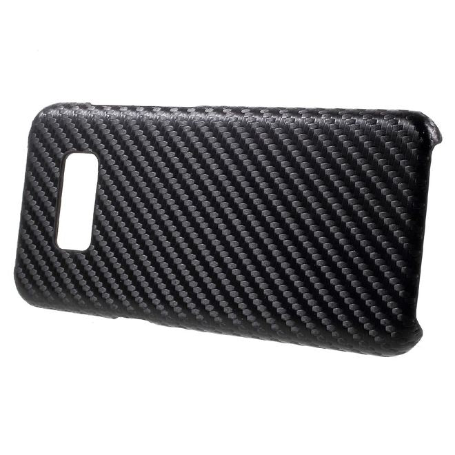 Samsung Galaxy S8 Plus Handy Case - Hülle aus Plastik - lederartige Oberfläche - Carbonlook - schwarz