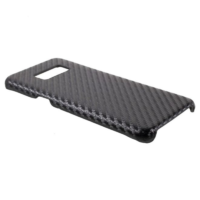 Samsung Galaxy S8 Plus Handy Case - Hülle aus Plastik - lederartige Oberfläche - Carbonlook - schwarz