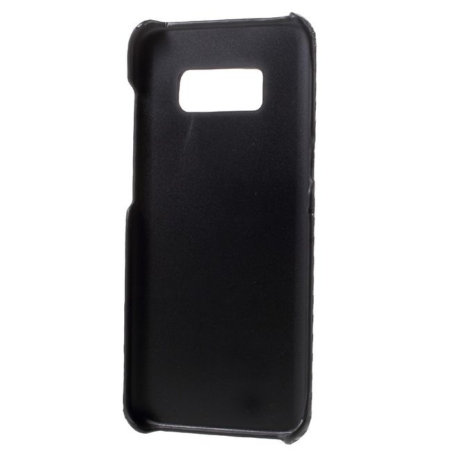 Samsung Galaxy S8 Plus Handy Case - Hülle aus Plastik - lederartige Oberfläche - Carbonlook - schwarz