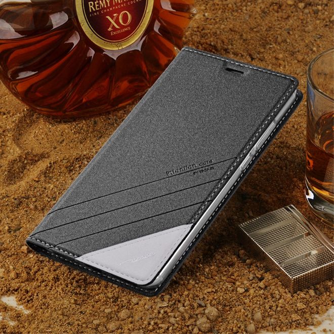 TSCASE - Huawei P10 Handy Hülle - Case aus Leder - Trajectory Series - grau