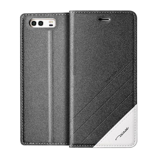 TSCASE - Huawei P10 Handy Hülle - Case aus Leder - Trajectory Series - grau