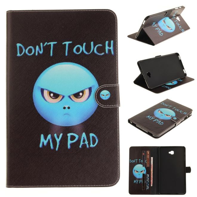 Samsung Galaxy Tab A 10.1 (2016) Tablet Hülle - Case aus Leder - fieses Smiley mit Spruch