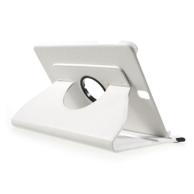 Samsung Galaxy Tab S3 9.7 Hülle - Cover aus Leder - rotierbar und mit Litchitextur - weiss