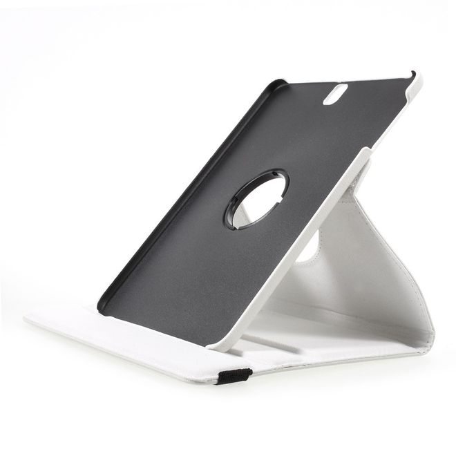 Samsung Galaxy Tab S3 9.7 Hülle - Cover aus Leder - rotierbar und mit Litchitextur - weiss