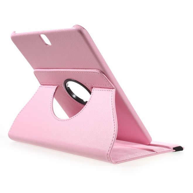 Samsung Galaxy Tab S3 9.7 Hülle - Cover aus Leder - rotierbar und mit Litchitextur - pink