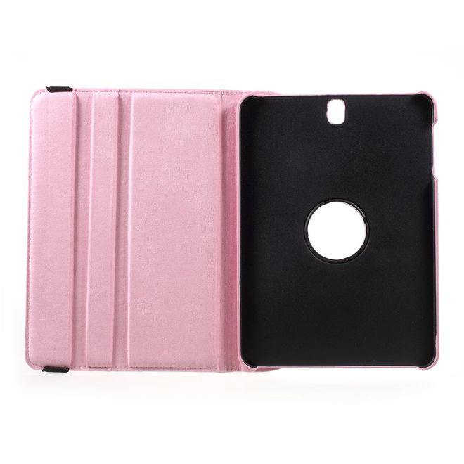 Samsung Galaxy Tab S3 9.7 Hülle - Cover aus Leder - rotierbar und mit Litchitextur - pink