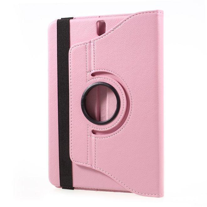 Samsung Galaxy Tab S3 9.7 Hülle - Cover aus Leder - rotierbar und mit Litchitextur - pink