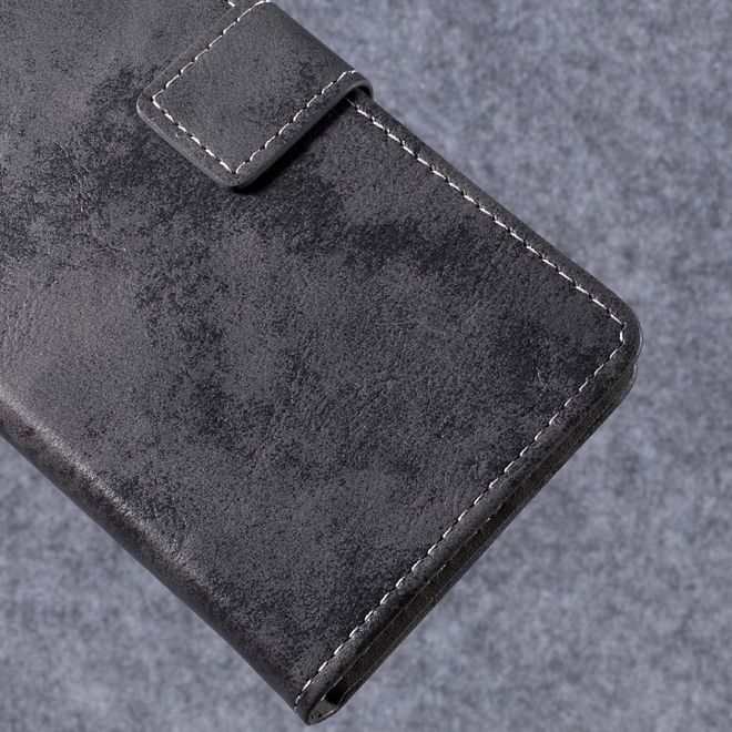 Samsung Galaxy Xcover 4 Cover - Hülle aus Leder - Vintagelook - grau