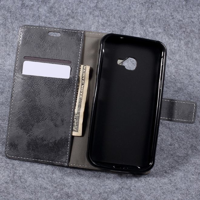 Samsung Galaxy Xcover 4 Cover - Hülle aus Leder - Vintagelook - grau