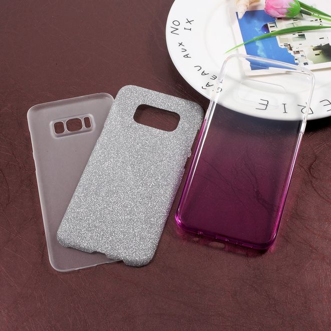 Samsung Galaxy S8 Plus Handy Hülle - TPU Softcase - mit Farbverlauf - purpur