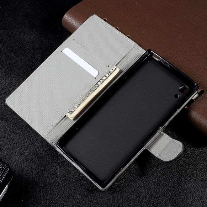 Sony Xperia XA1 Bookcover - Hülle aus Leder - mit Standfunktion - rote Blumen