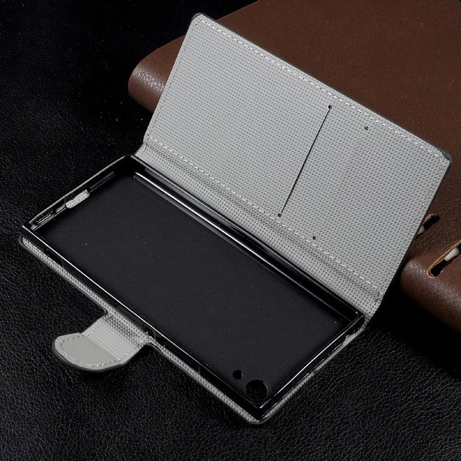 Sony Xperia XA1 Bookcover - Hülle aus Leder - mit Standfunktion - rote Blumen